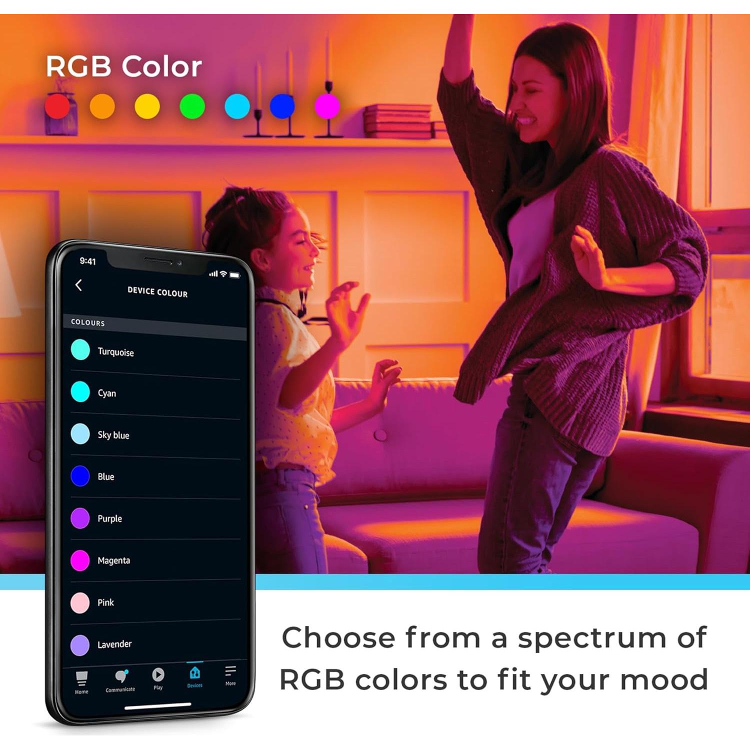 Bombilla LED Inteligente GLOBE BR30 E26 RGB 8.5W Alexa