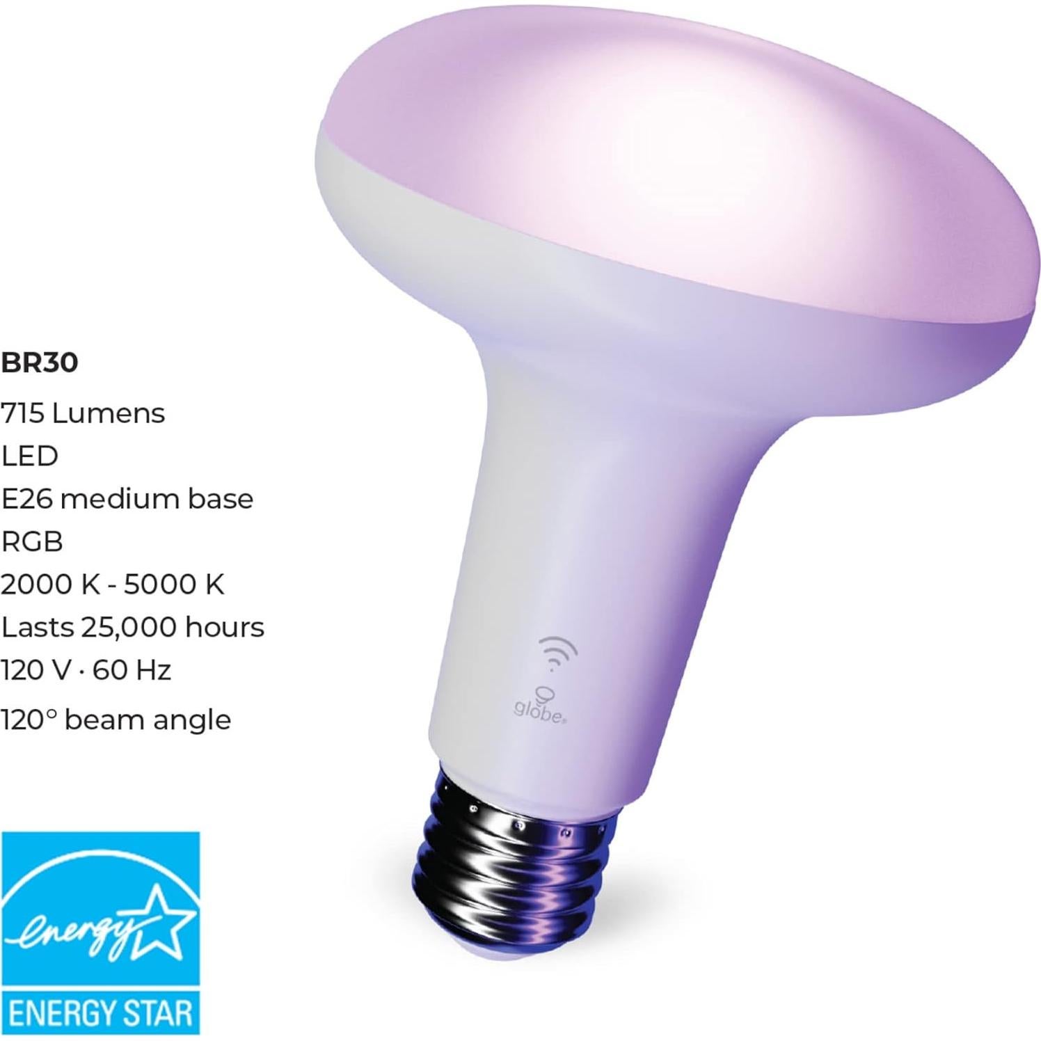 Bombilla LED Inteligente GLOBE BR30 E26 RGB 8.5W Alexa