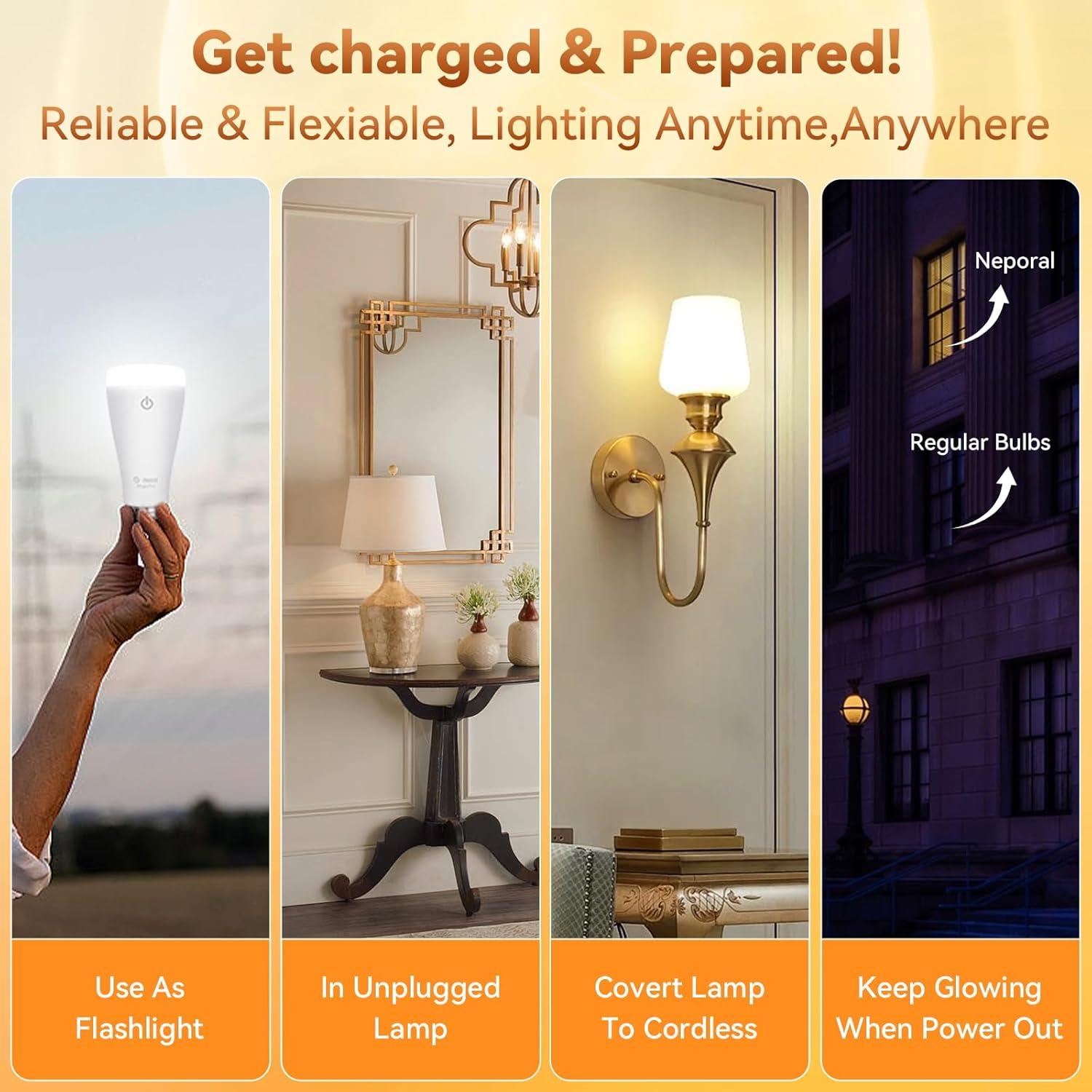 Bombillas Inteligentes Recargables Neporal MAGIXPRO 4 Pzs RGB