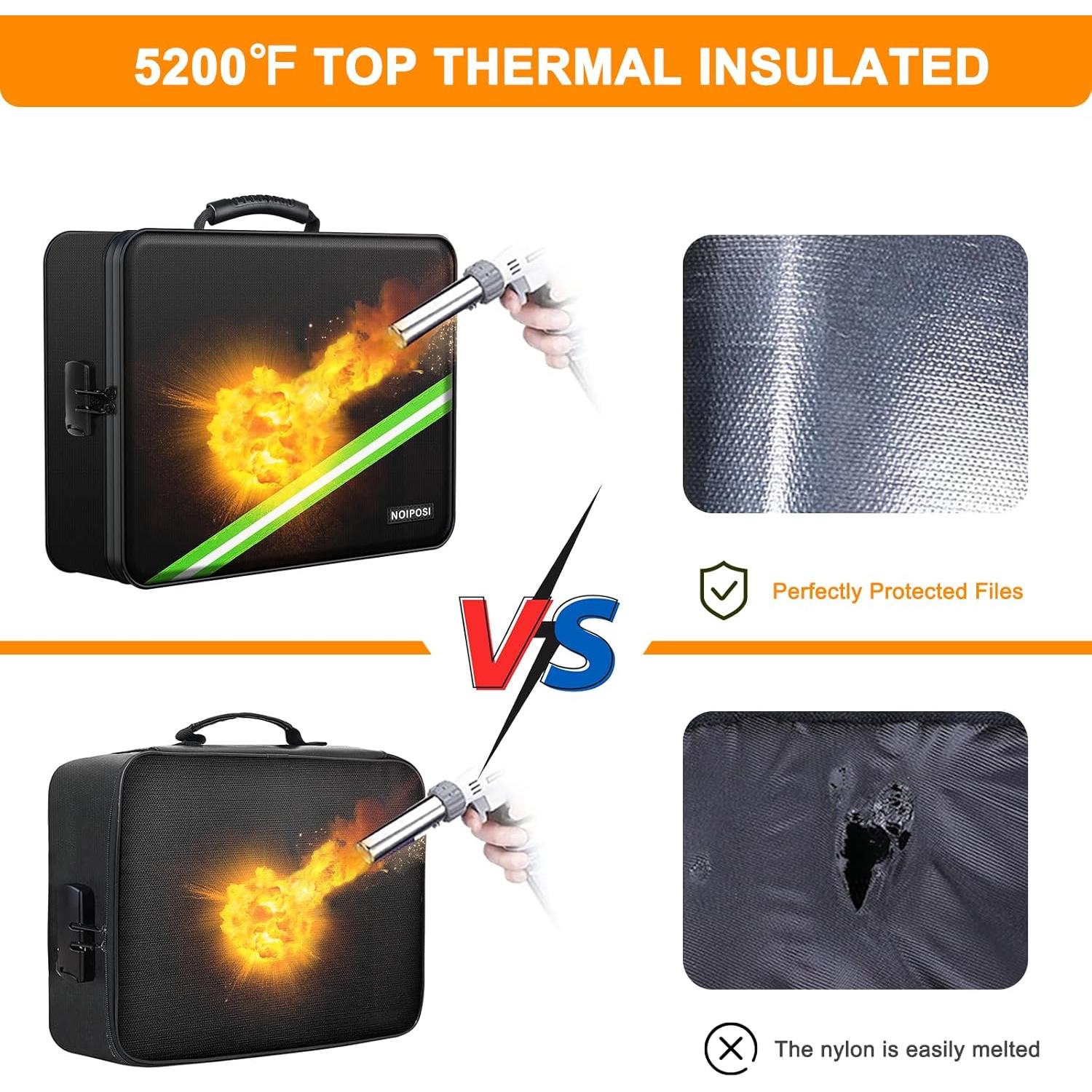 Organizador de Documentos Noiposi F30 A Prueba de Fuego Negro