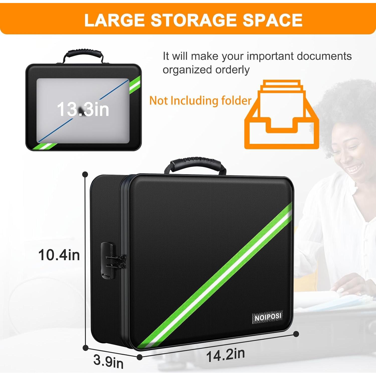 Organizador de Documentos Noiposi F30 A Prueba de Fuego Negro