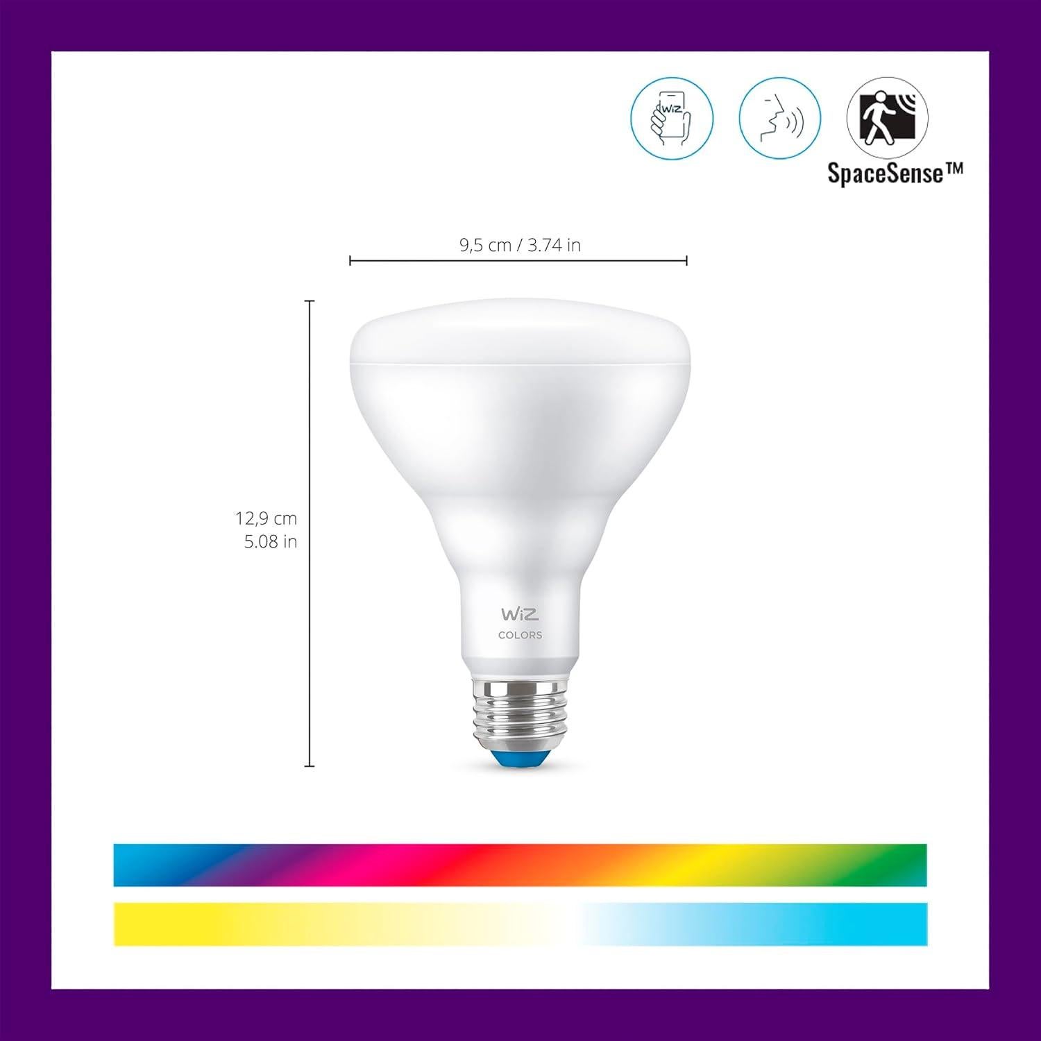 Bombillas LED WiZ Connected BR30 E26 7.2W Multicolor 2pk