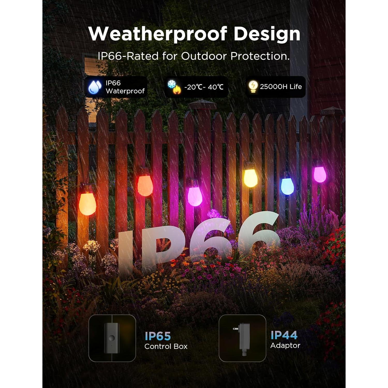 Govee S14 Luces de Cadena Exterior 29.26m RGBIC IP66