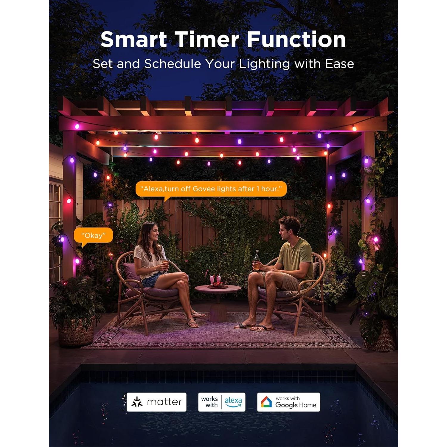 Govee S14 Luces de Cadena Exterior 29.26m RGBIC IP66