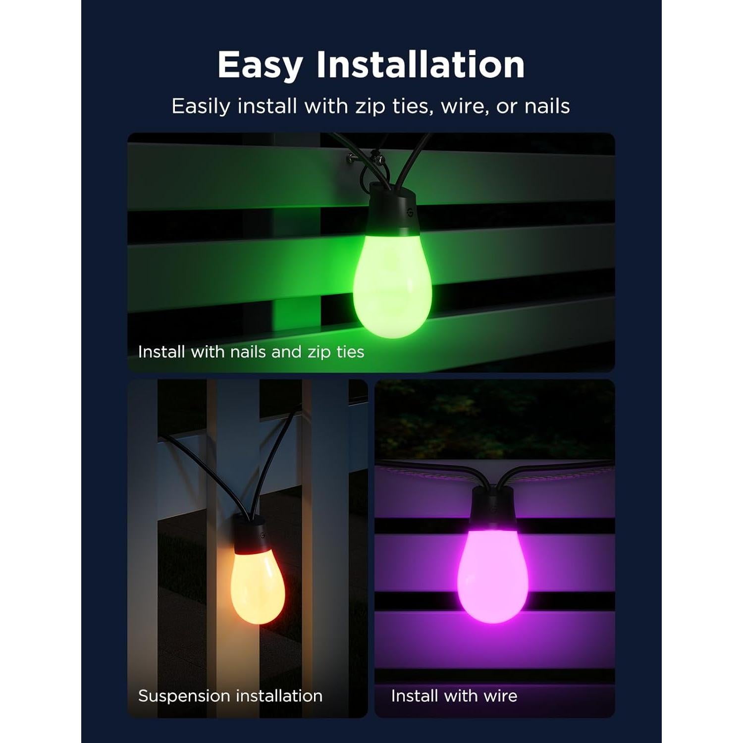 Govee S14 Luces de Cadena Exterior 29.26m RGBIC IP66