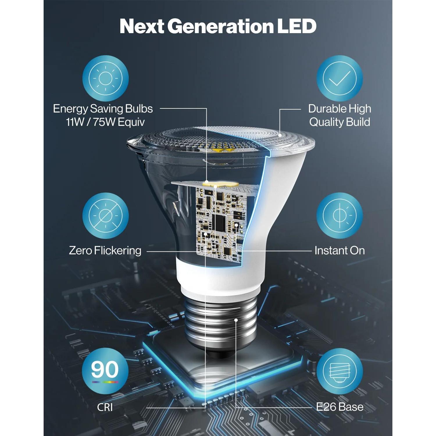 Bombilla LED PAR30 Sunco 11W 850 LM Regulable IP65 Paquete de 4