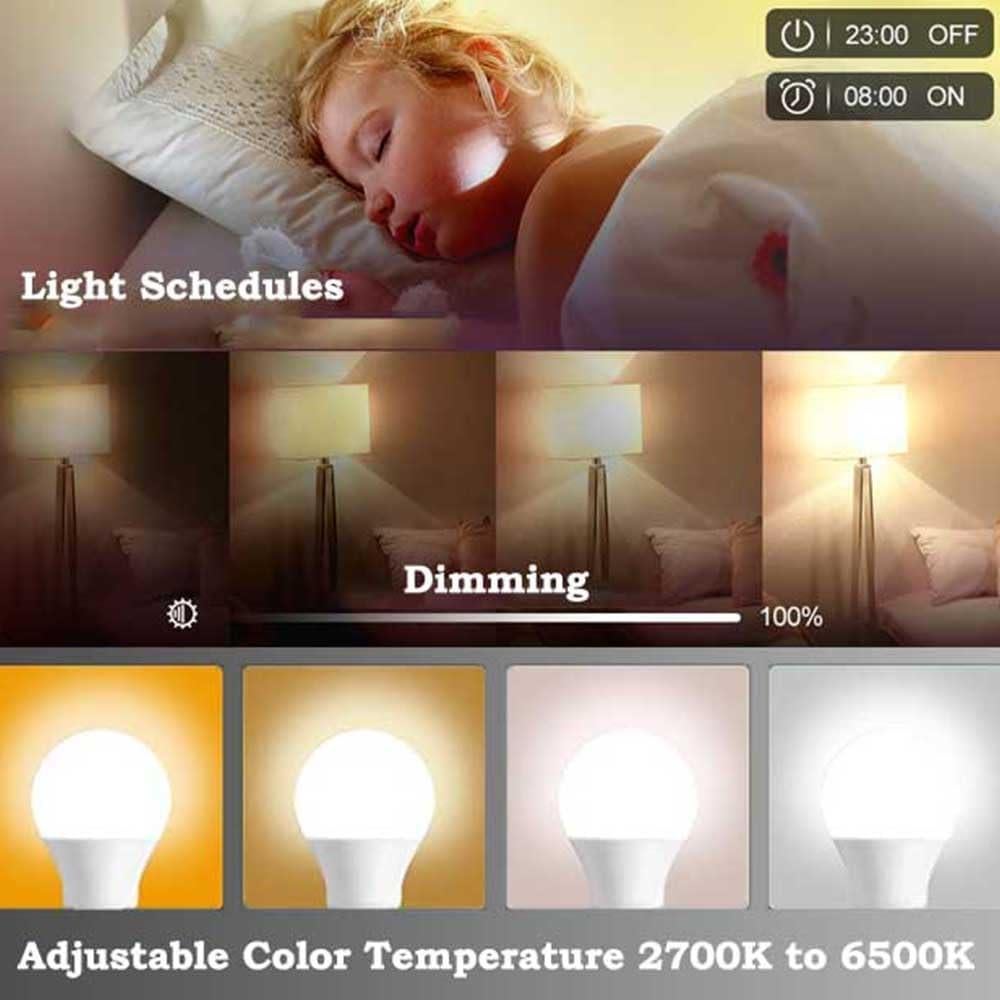 Bombilla LED inteligente A19 9W RGB + Blanco 2700K-6500K