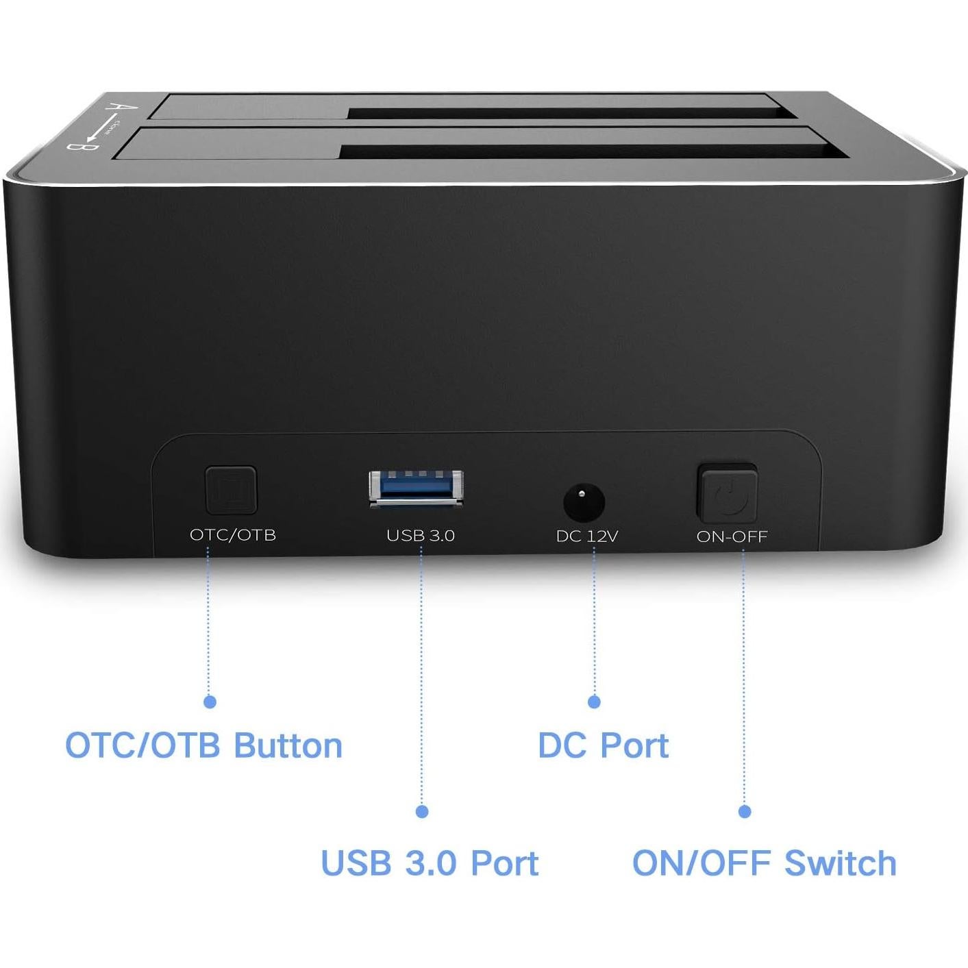 Dock Doble SATA a USB 3.0 ikuai RSH-DS02 con Clonación Offline