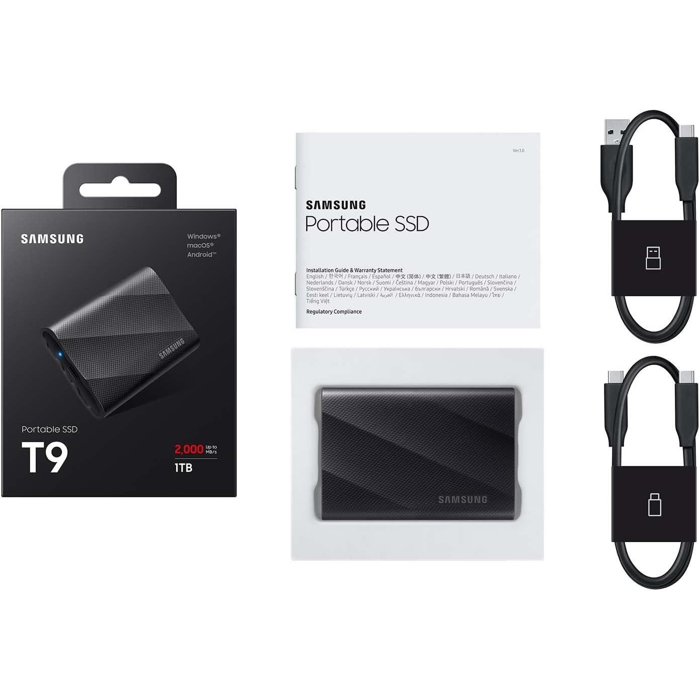 SSD Portátil Samsung T9 4TB USB 3.2 Gen 2x2 Negro