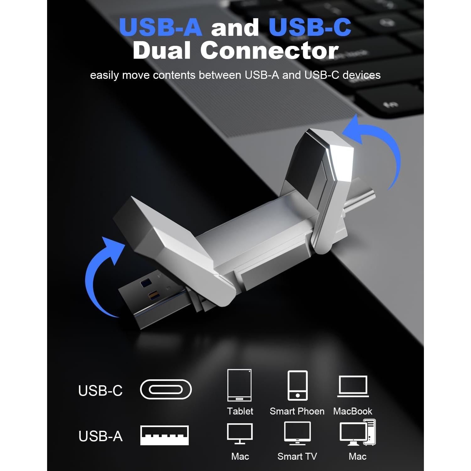 SSD Externo Portátil Orlian 64GB USB 3.2 Tipo C y A