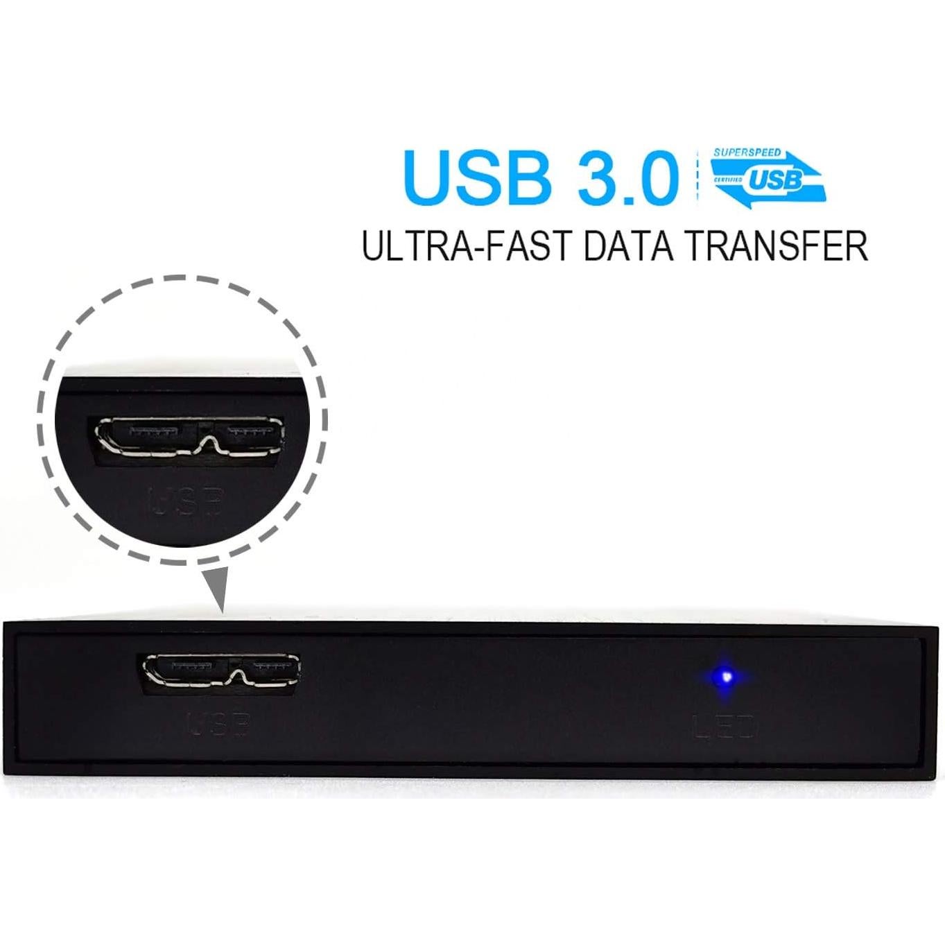 Disco Duro Externo Portátil HWAYO 120GB USB 3.0 Negro