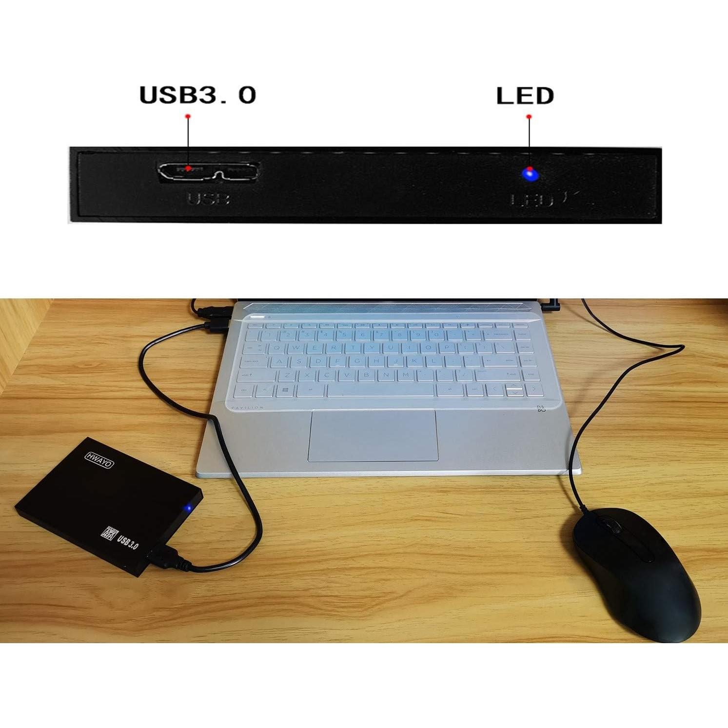 Disco Duro Externo Portátil HWAYO 120GB USB 3.0 Negro