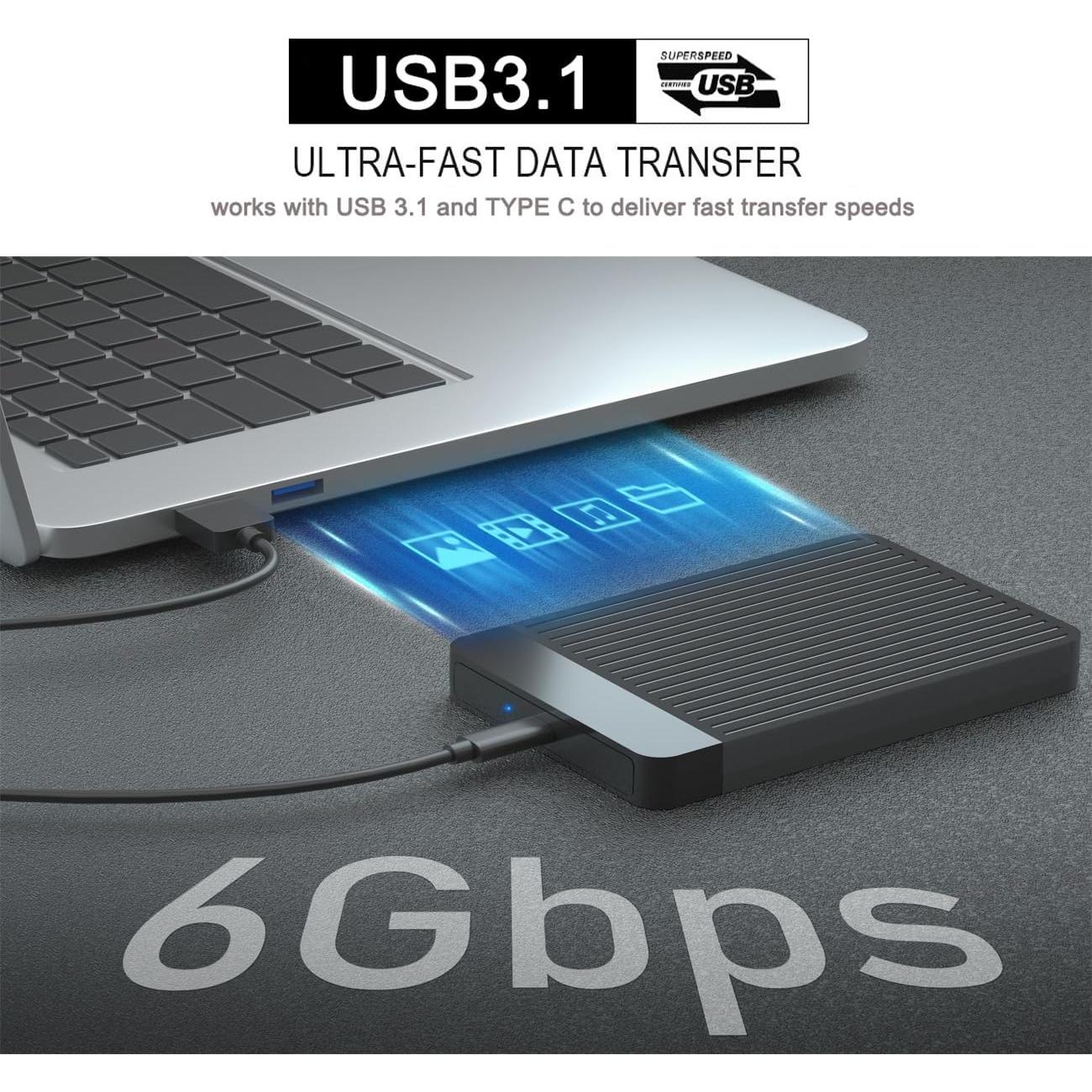 Disco Duro Externo Portátil Tianken 160GB USB 3.1 Tipo C