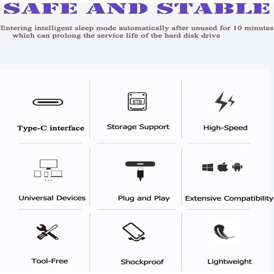 Disco Duro Externo Portátil Tianken 160GB USB 3.1 Tipo C