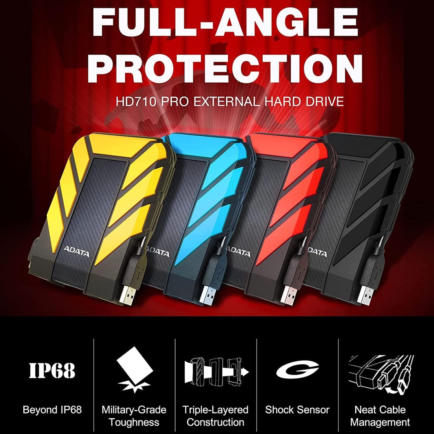 Disco Duro Externo ADATA HD710 Pro 2TB USB 3.1 Resistente Negro