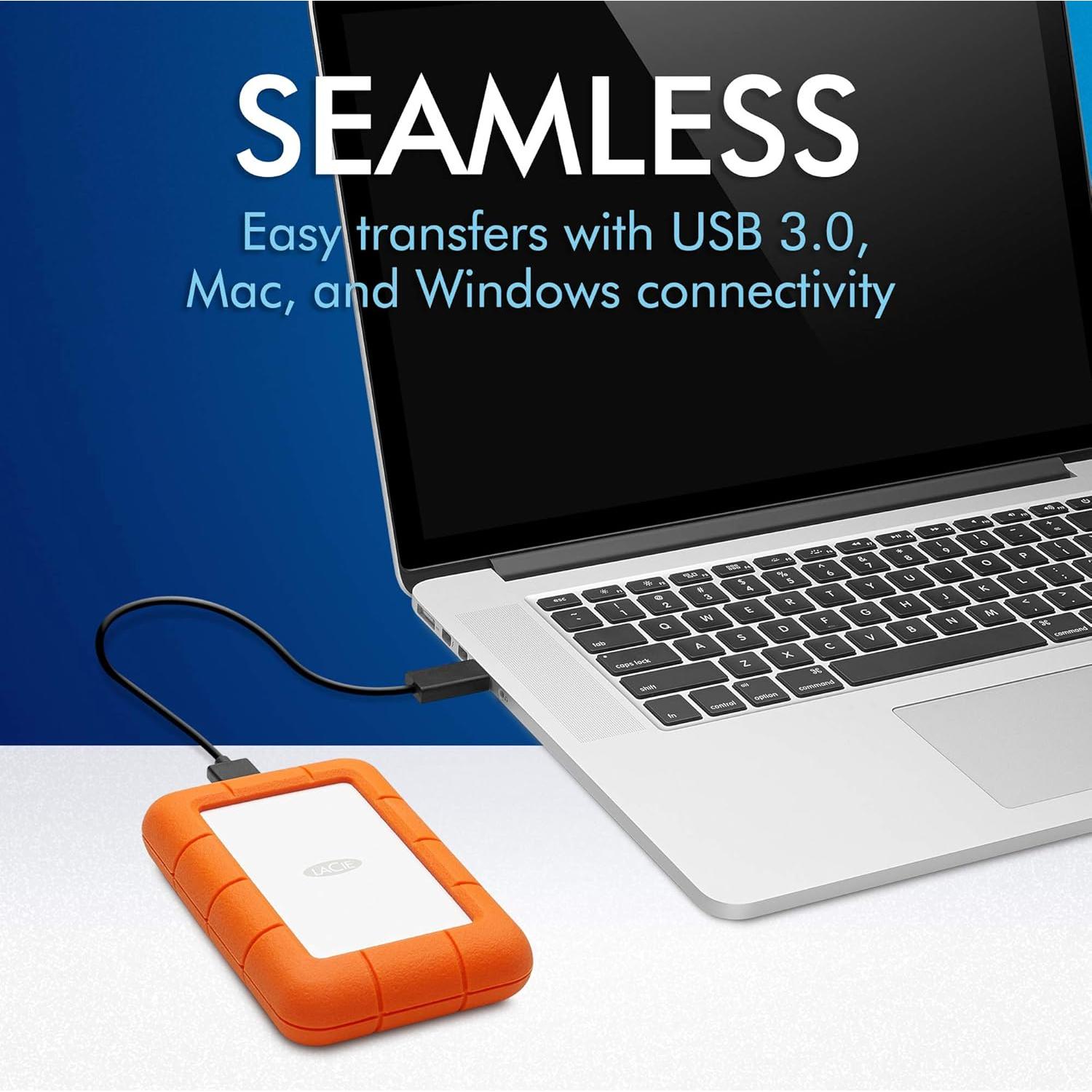 Disco Duro Externo LaCie Rugged Mini 5TB USB 3.0 Naranja