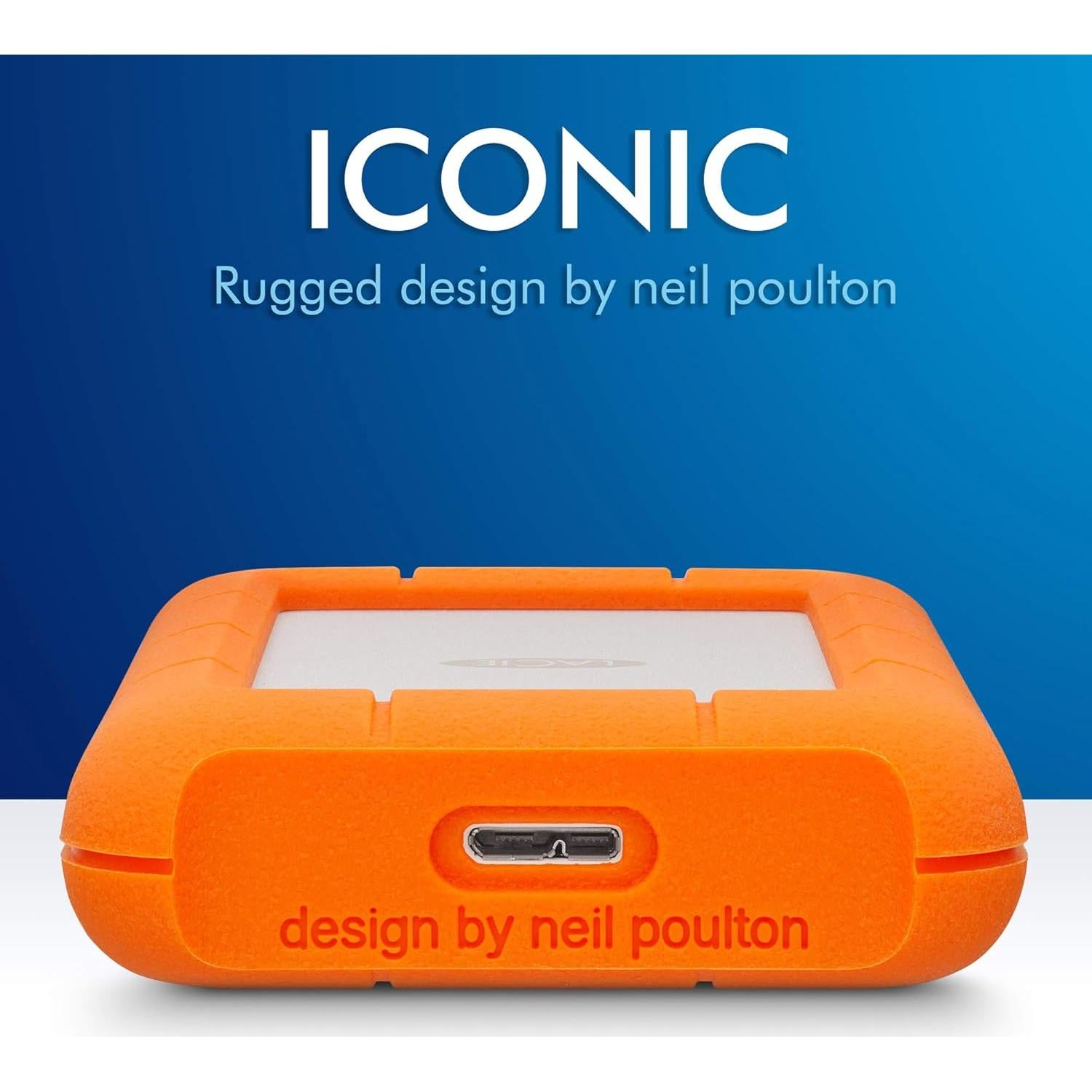 Disco Duro Externo LaCie Rugged Mini 5TB USB 3.0 Naranja