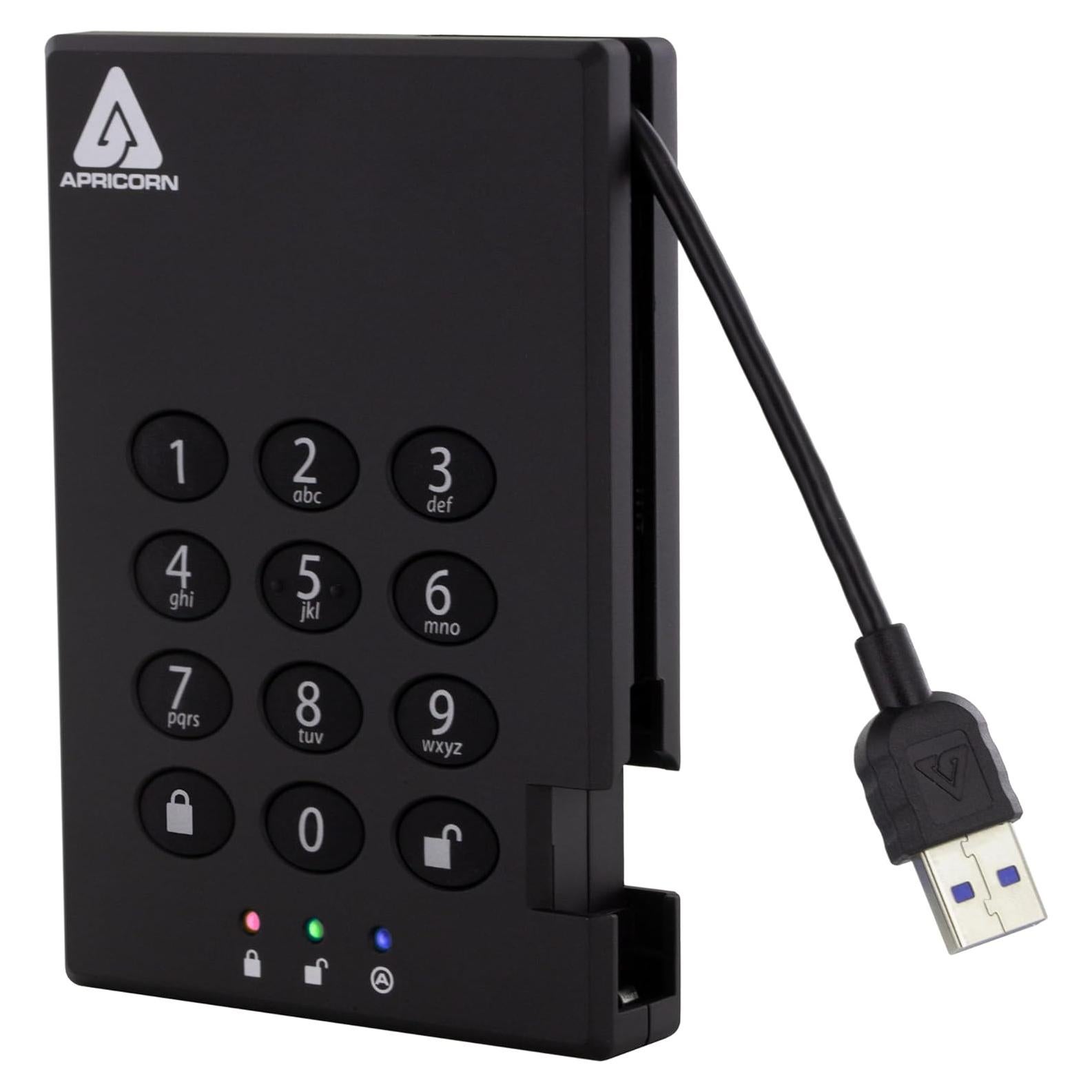 Disco Duro Externo Apricorn Padlock 1TB USB 3.0 Negro