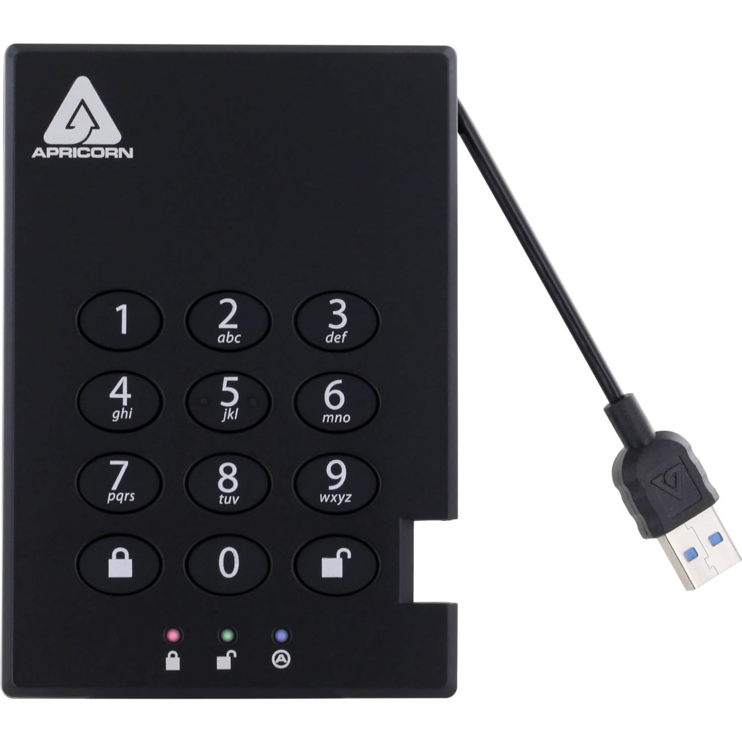 Disco Duro Externo Apricorn Padlock 1TB USB 3.0 Negro