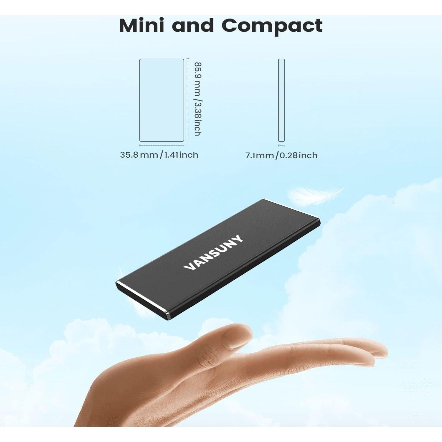 Disco Duro Externo Portátil Vansuny 2TB USB 3.1 Rápido