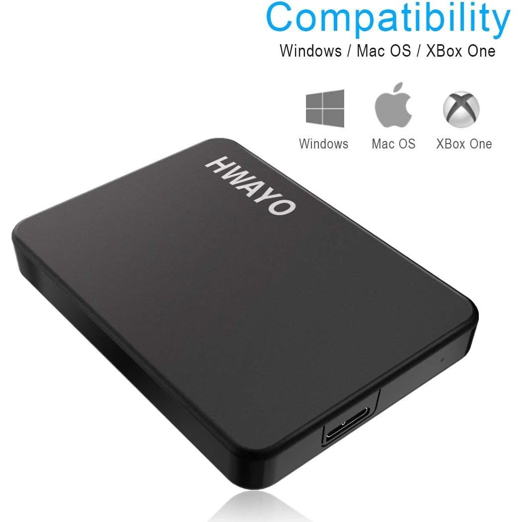 Disco Duro Externo Portátil HWAYO 1TB USB 3.0 Ultra Delgado