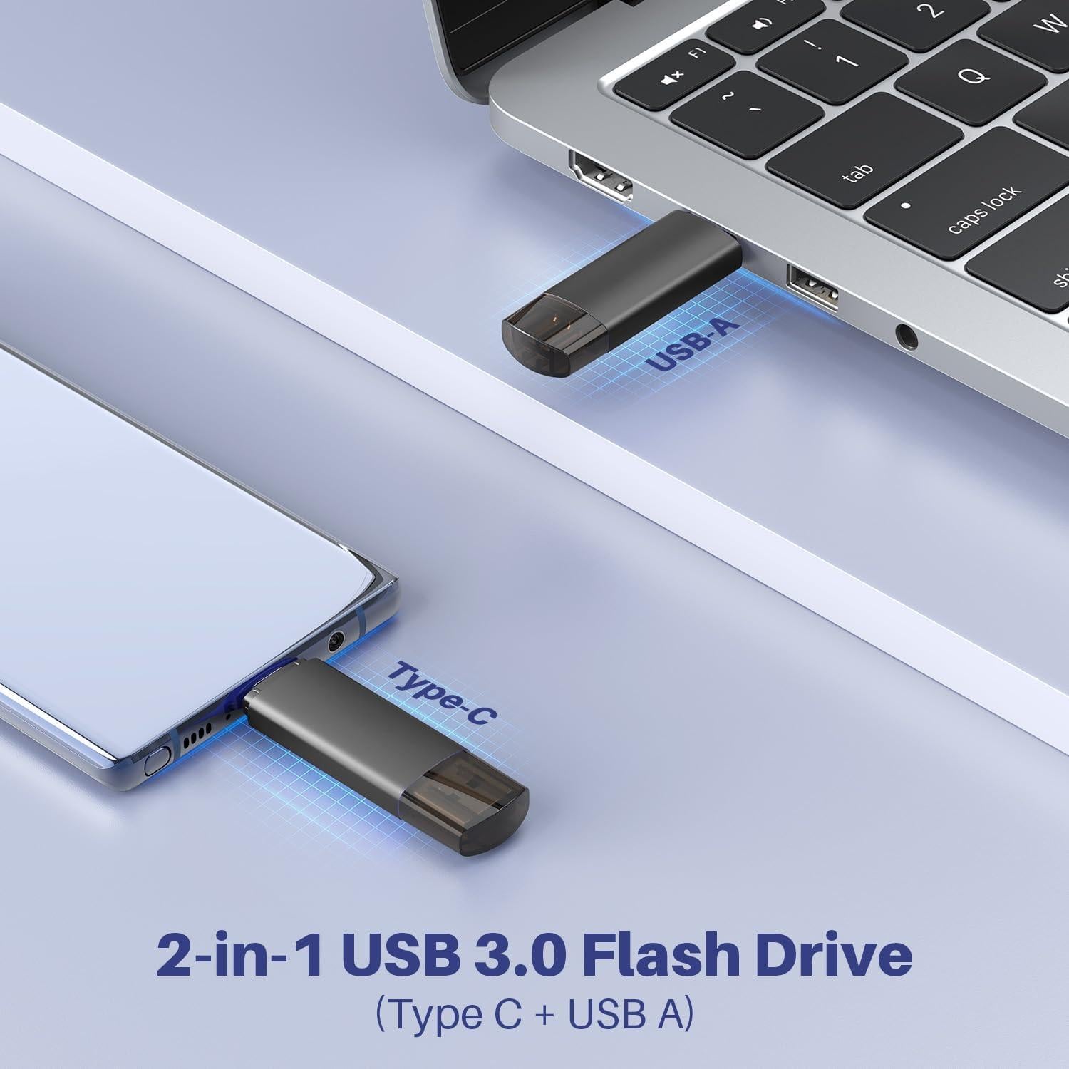 Unidad Flash USB 3.0 Doble 256GB JOIOT Tipo C + USB A