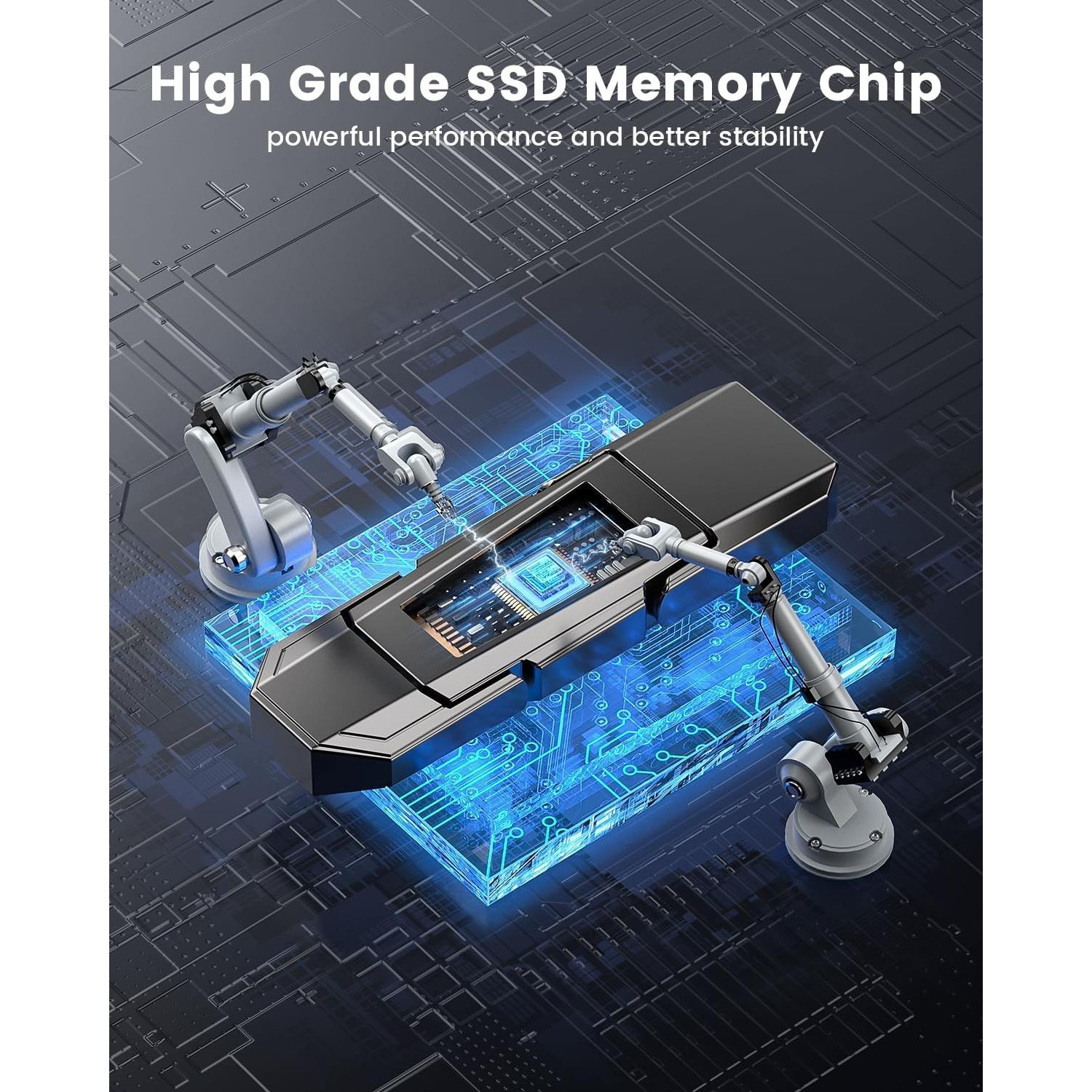 RAOYI SSD Externo 512GB USB-C y USB-A 2-en-1 450MB/s