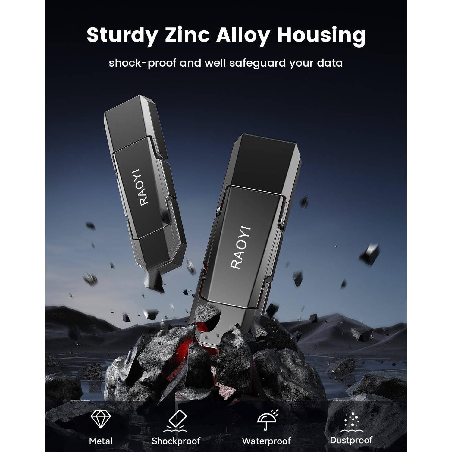 RAOYI SSD Externo 512GB USB-C y USB-A 2-en-1 450MB/s