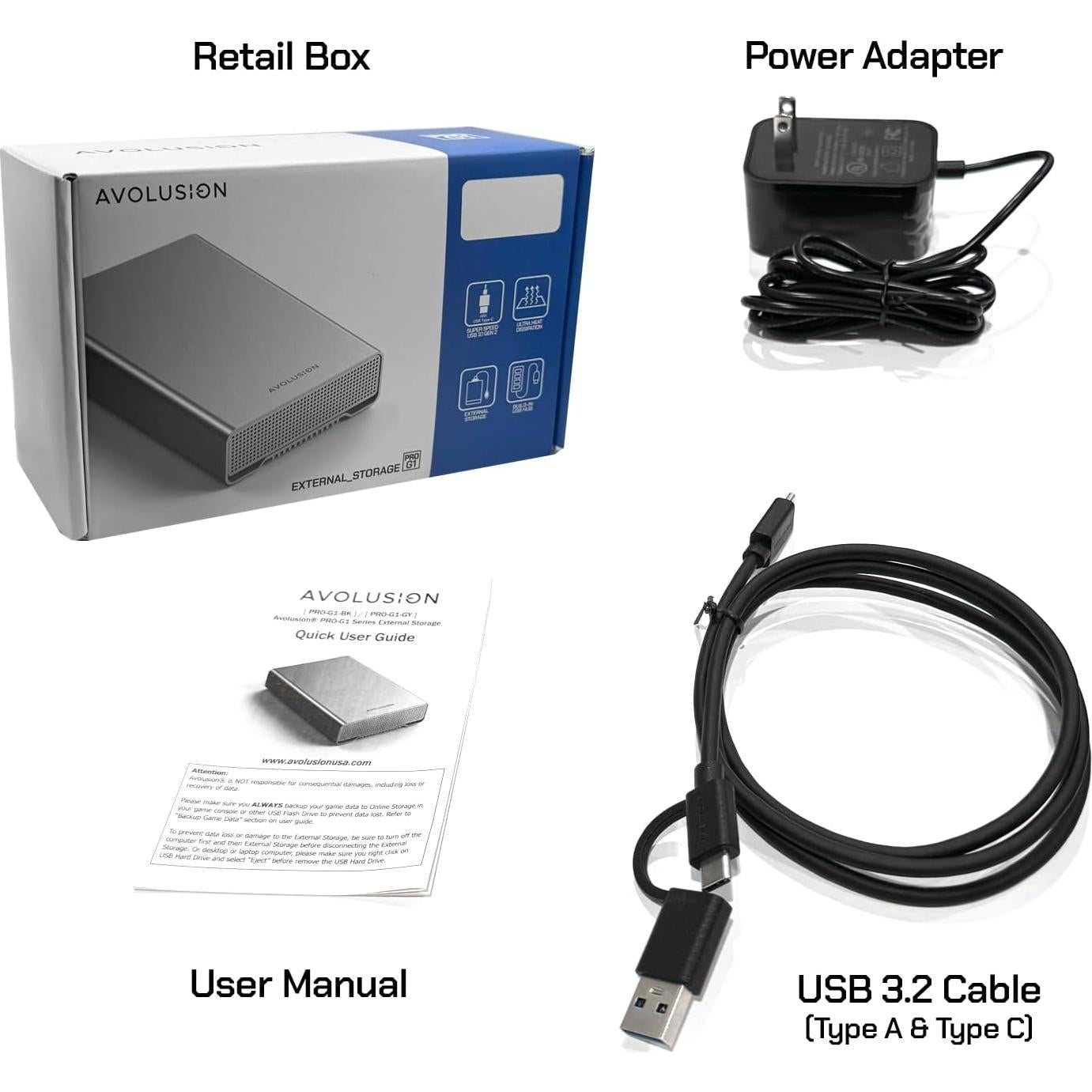 Disco Duro Externo Avolusion PRO-G1 12TB USB-C 10Gbps