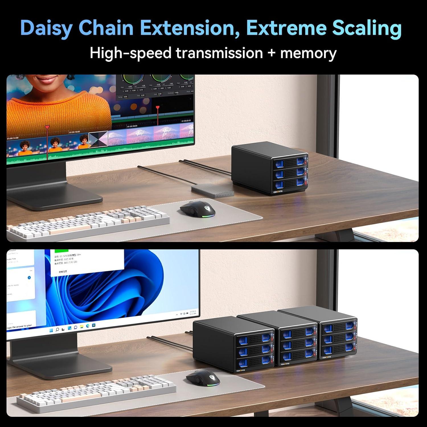 Caja de Disco Duro Externa Cenmate 3 Bahías USB 3.0 60TB