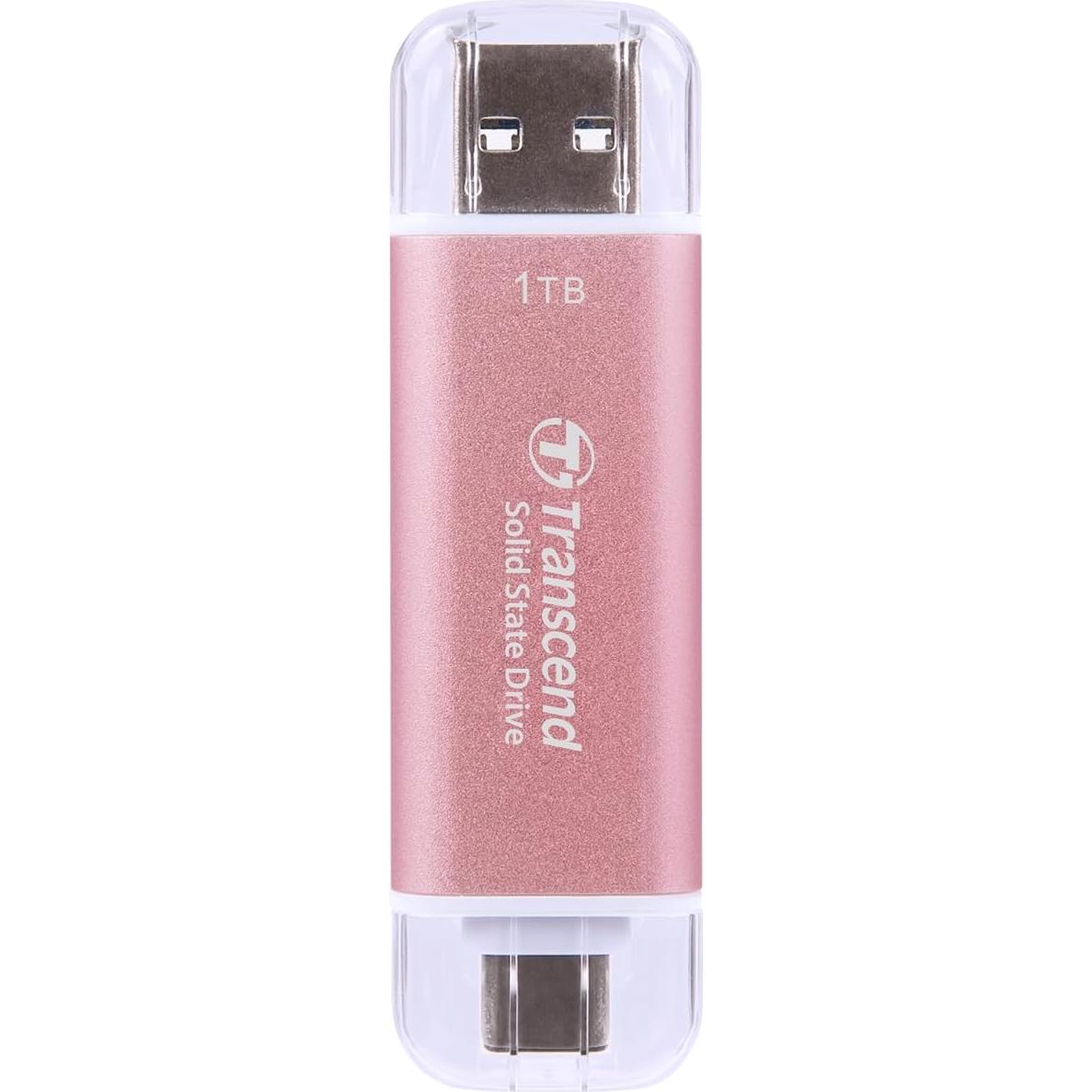 Transcend 1TB SSD Externo USB 3.2, Velocidad 1050MB/s, Rosa
