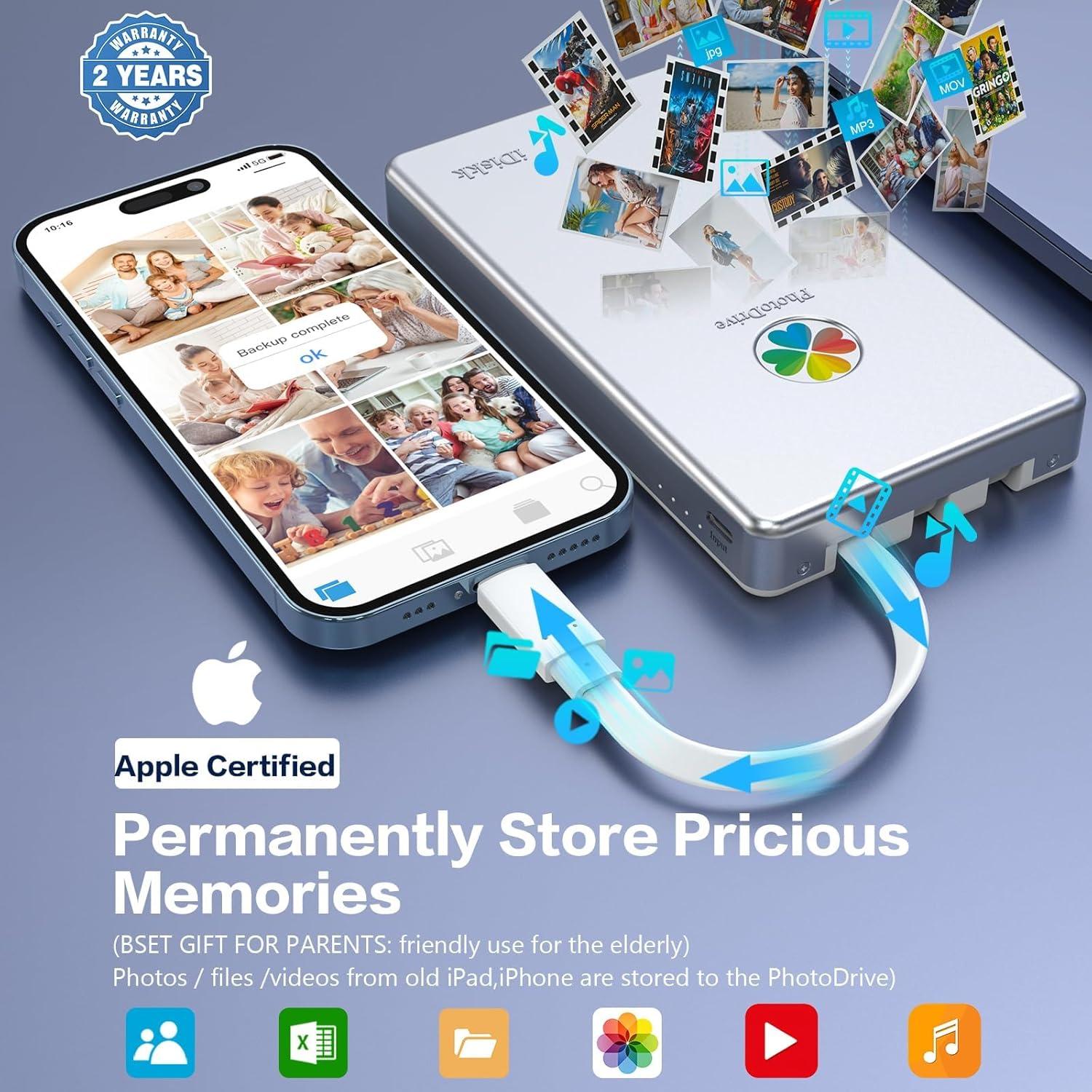 Disco Duro Externo iDiskk 4TB para iPhone y Android con Batería