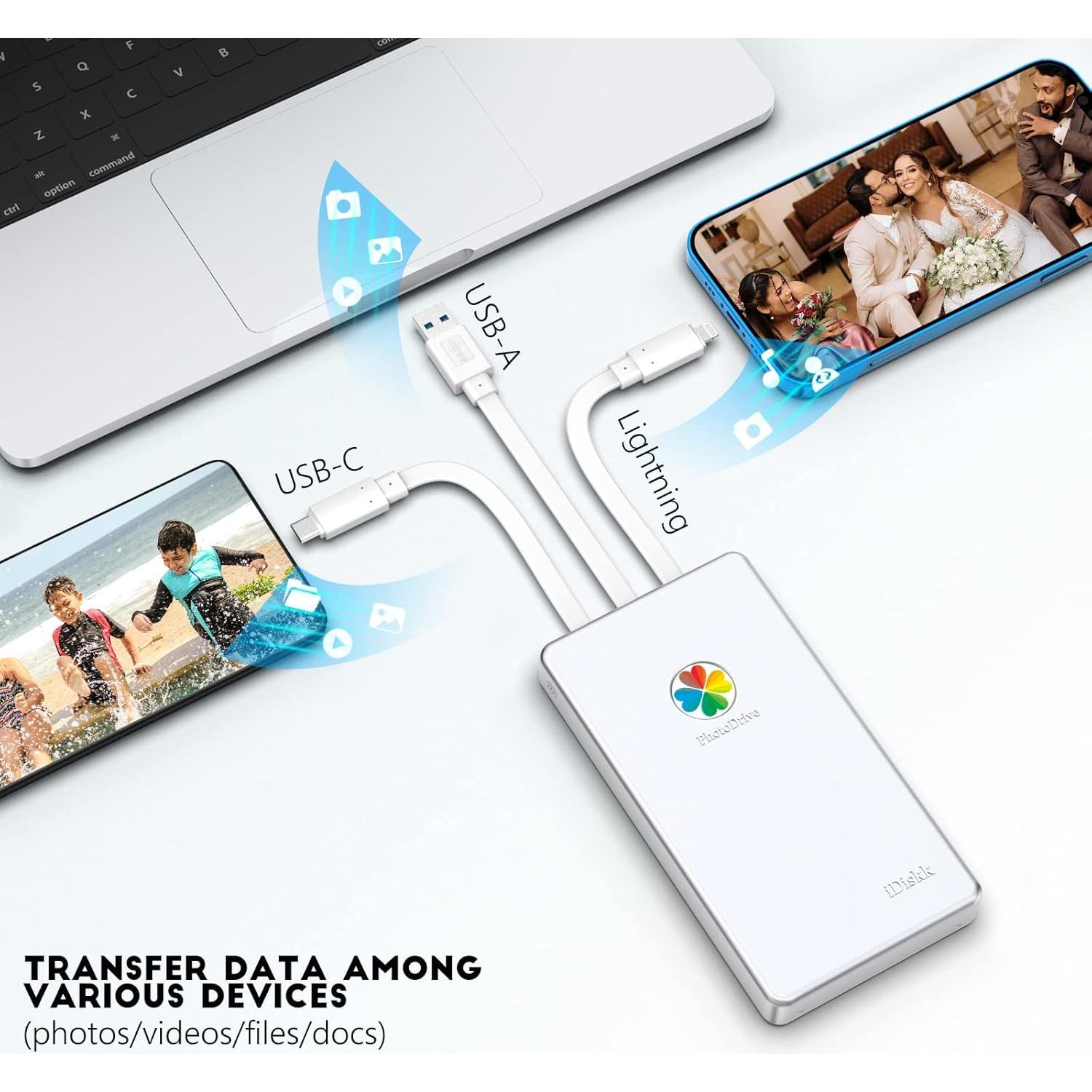 Disco Duro Externo iDiskk 4TB para iPhone y Android con Batería