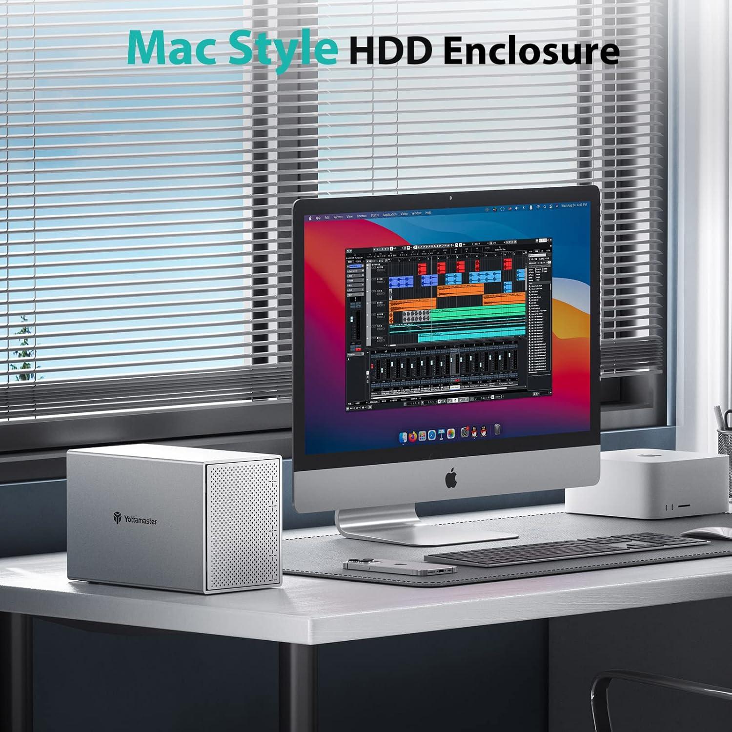 Caja Externa HDD Yottamaster 5 Bahías USB 3.0 Aluminio 80TB