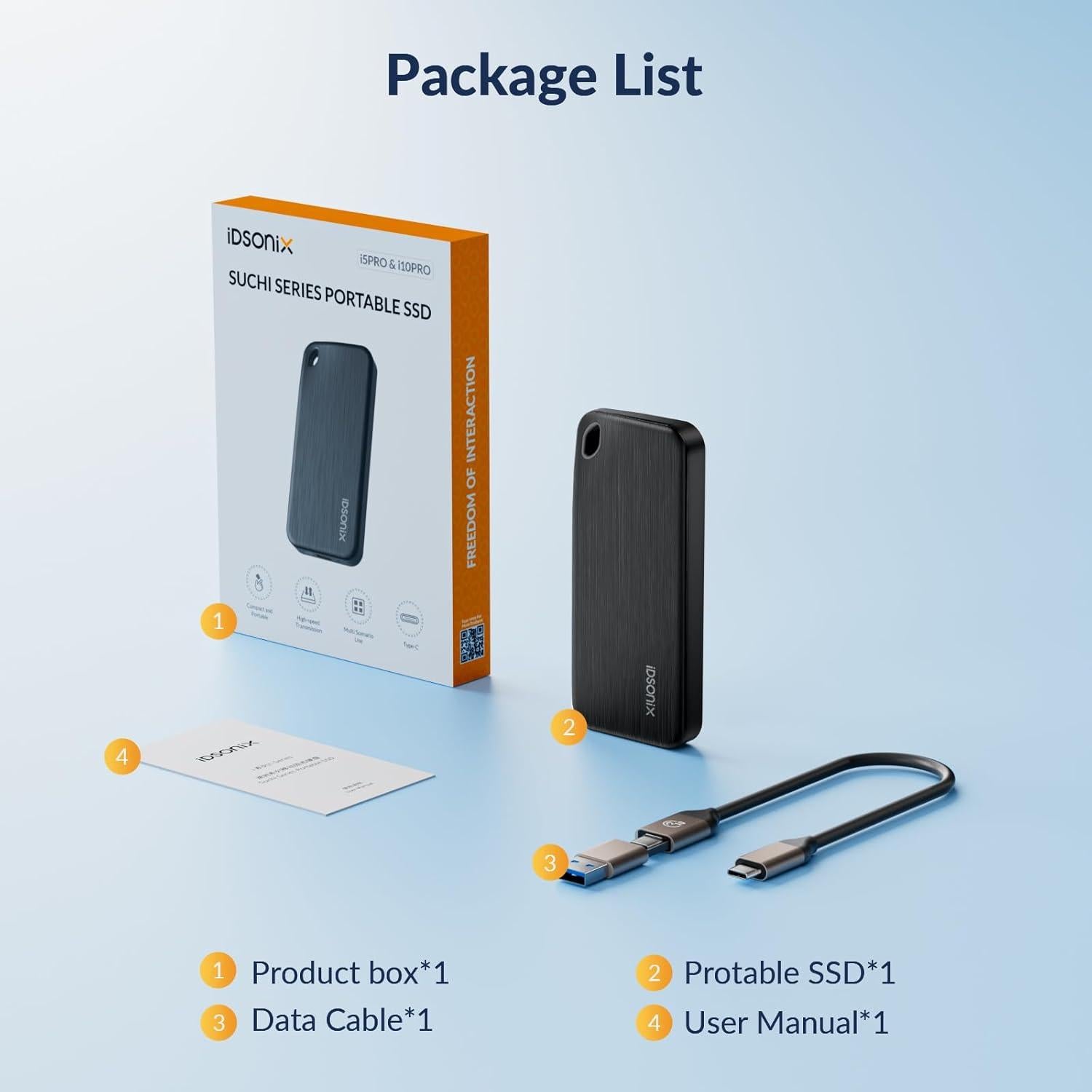 iDsonix SSD Portátil 1TB USB 3.2 Gen 2 Rápido 1000MB/s