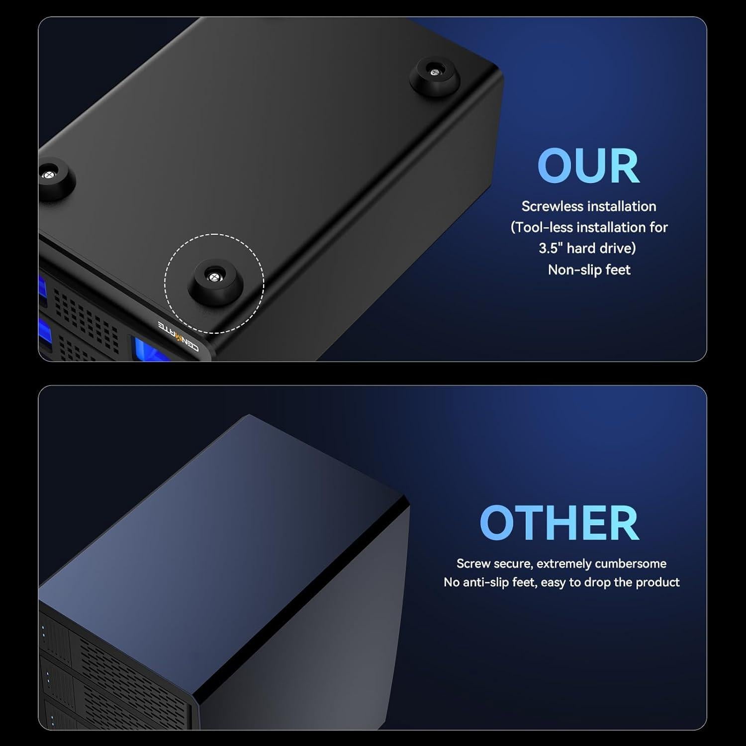 Caja Doble para Disco Duro Cenmate 2 Bahías 10Gbps USB 3.2