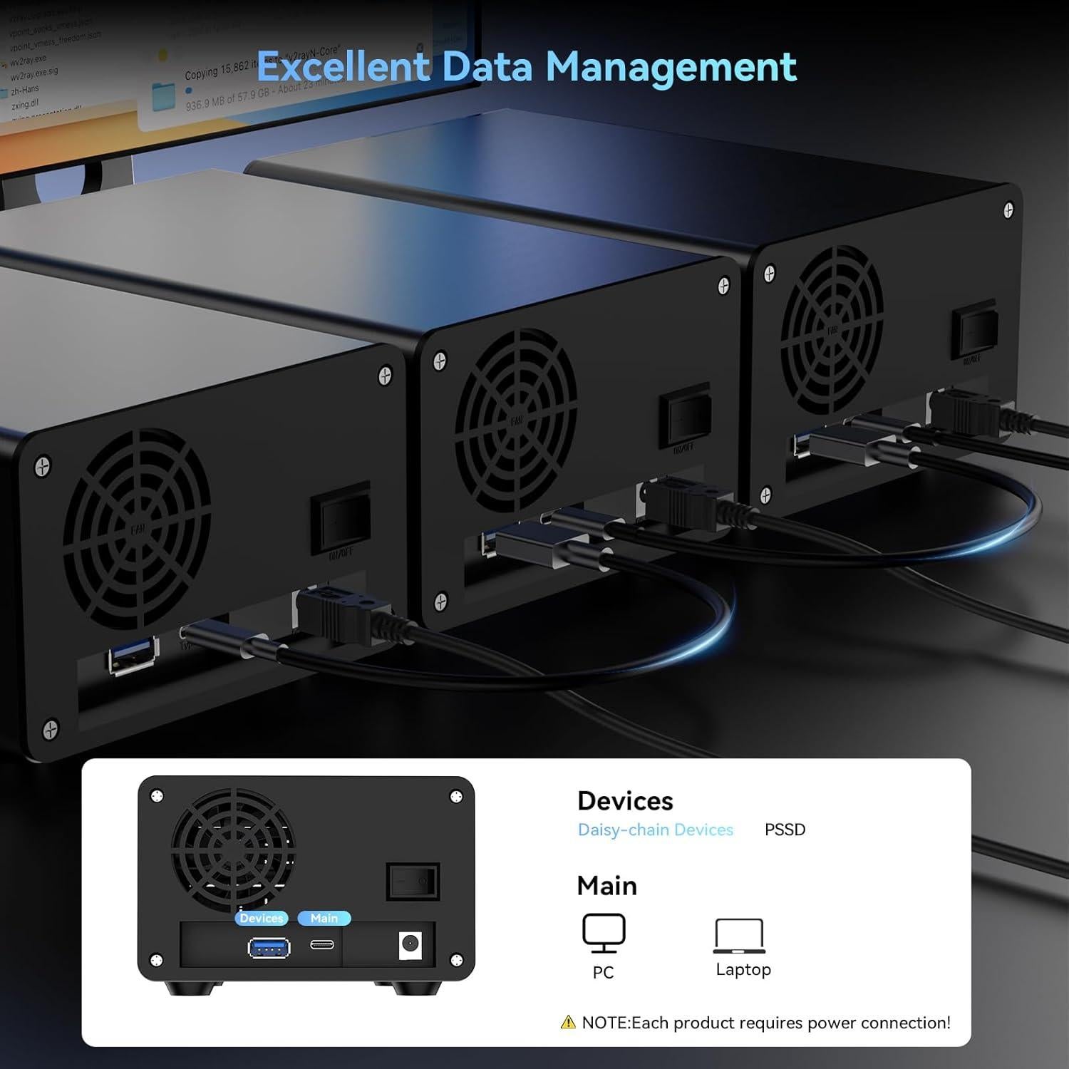Caja Doble para Disco Duro Cenmate 2 Bahías 10Gbps USB 3.2