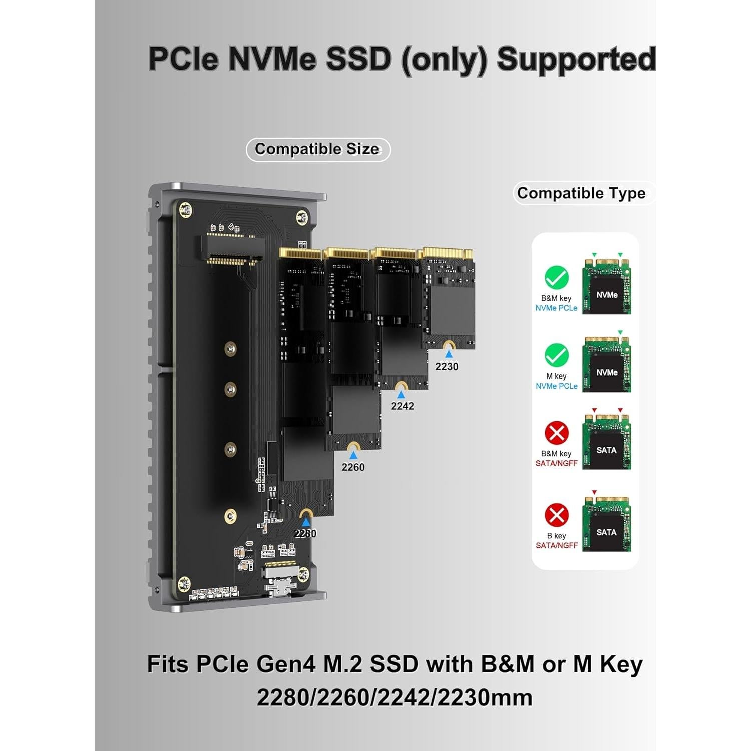 Caja NVMe M.2 Gewokliy 40Gbps Aluminio 8TB USB-C