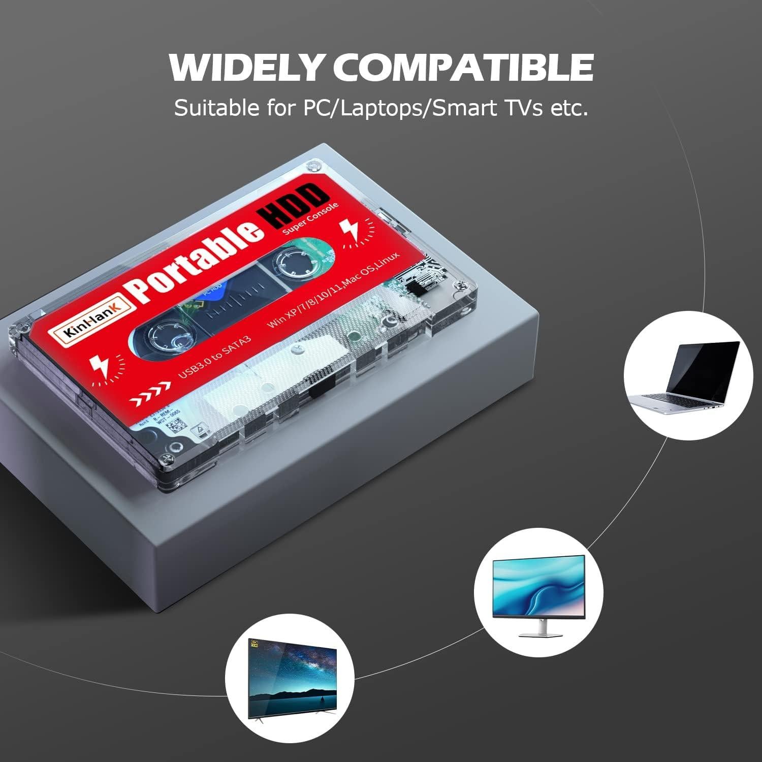 Disco Duro Externo Portátil Kinhank 2T para Juegos USB 3.0