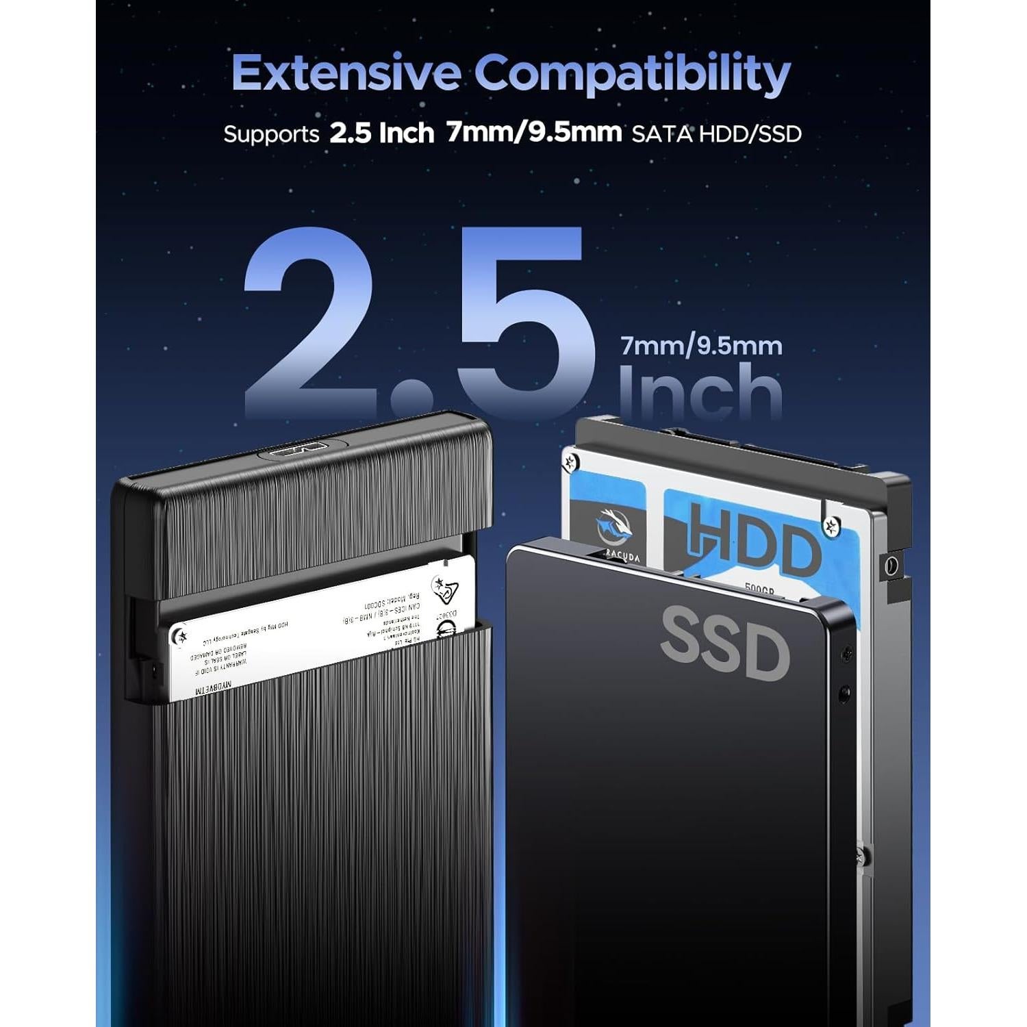 Caja Externa ORICO USB 3.0 a SATA III 2.5" para HDD/SSD 6TB