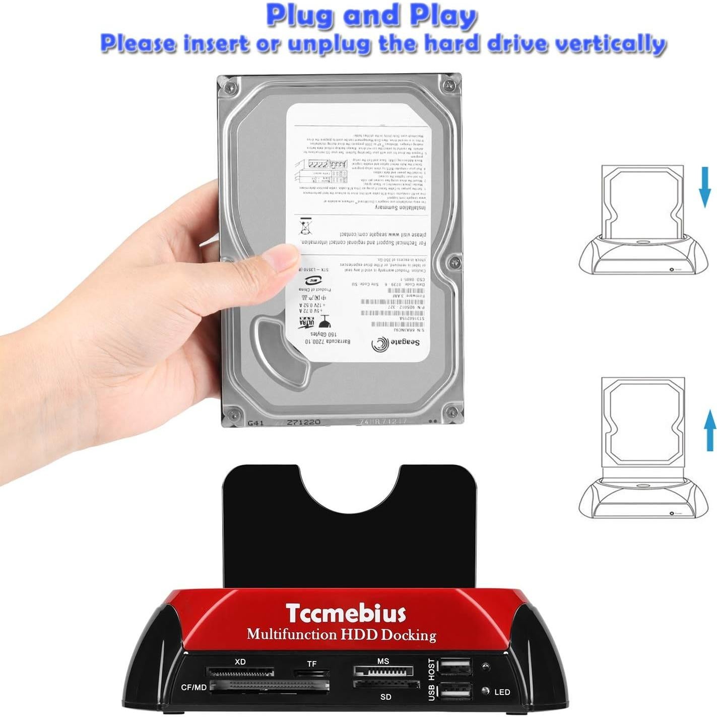 Estación de Acoplamiento Tccmebius USB 2.0 para HDD/SSD 2.5"/3.5"