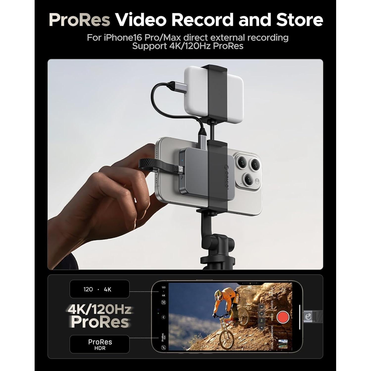 ORICO K10 1TB SSD Externo USB 3.2 Carga PD100W 4K