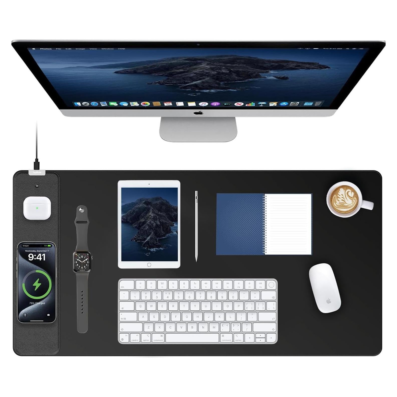 Alfombrilla de Ratón XXL TopMade con Carga Inalámbrica 15W