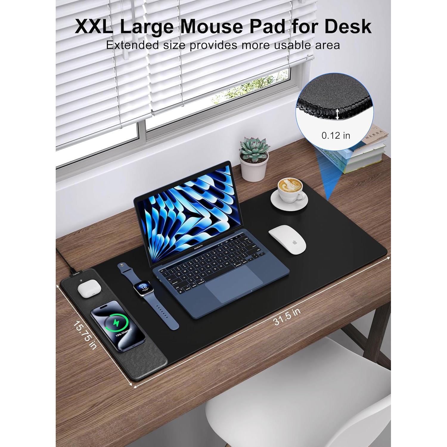 Alfombrilla de Ratón XXL TopMade con Carga Inalámbrica 15W