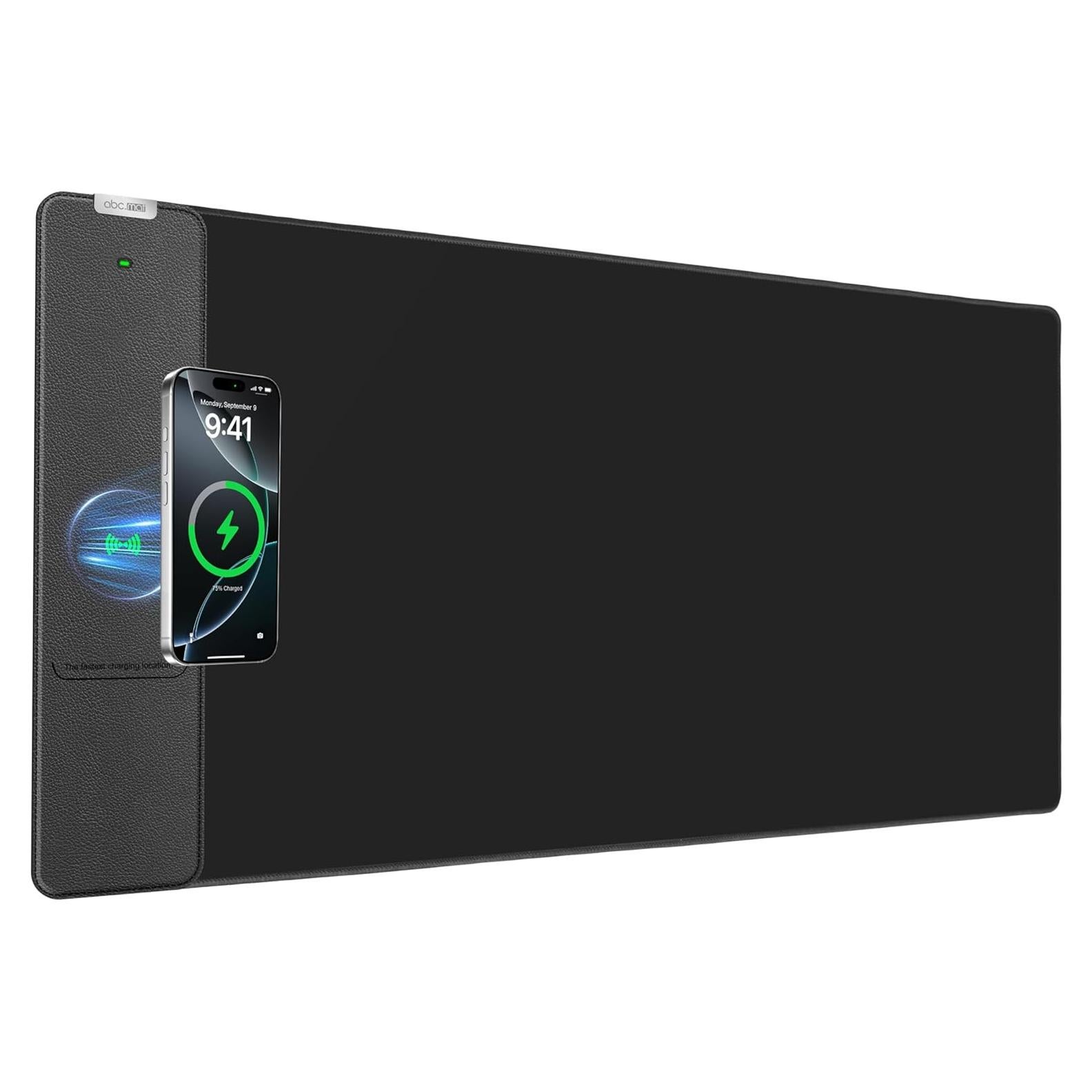 Alfombrilla de Carga Inalámbrica 80x40cm abc.mat Negra