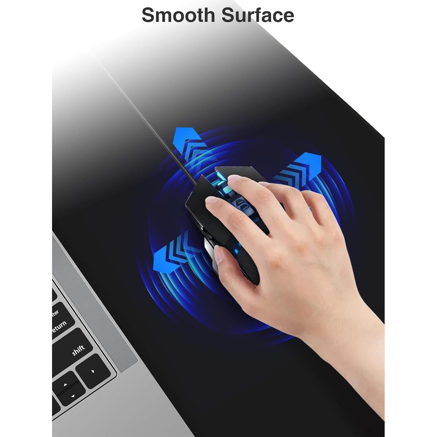 Alfombrilla de Carga Inalámbrica 80x40cm abc.mat Negra