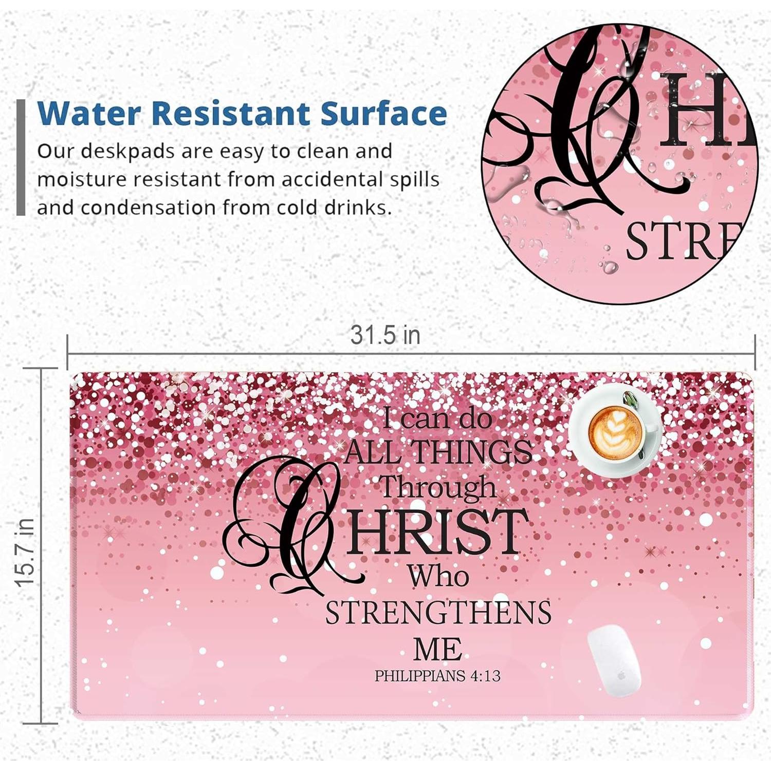 Alfombrilla de escritorio grande Apottwal rosa antideslizante 80x40cm