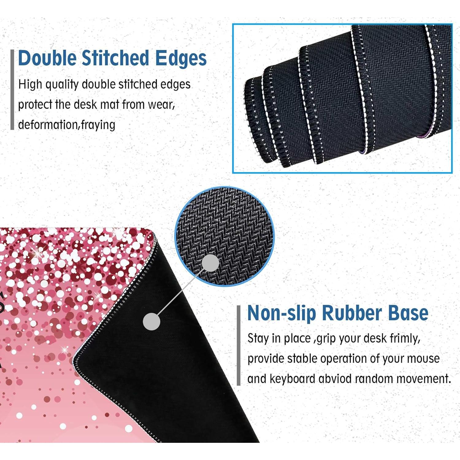 Alfombrilla de escritorio grande Apottwal rosa antideslizante 80x40cm