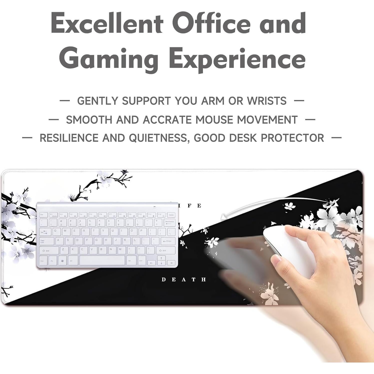 Alfombrilla de Ratón Gaming WENNGEIBORT XL 80x30cm Flor de Cerezo