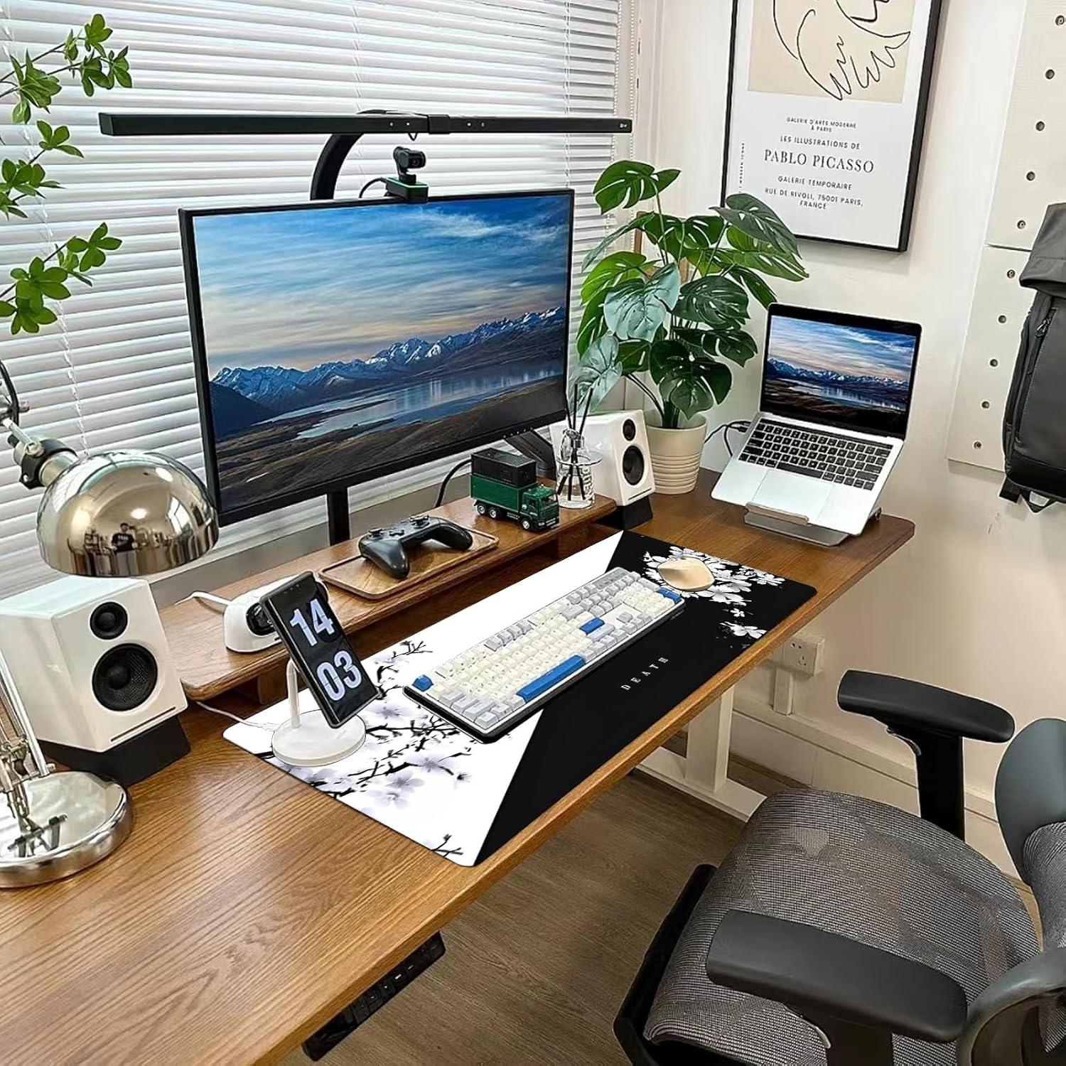 Alfombrilla de Ratón Gaming WENNGEIBORT XL 80x30cm Flor de Cerezo